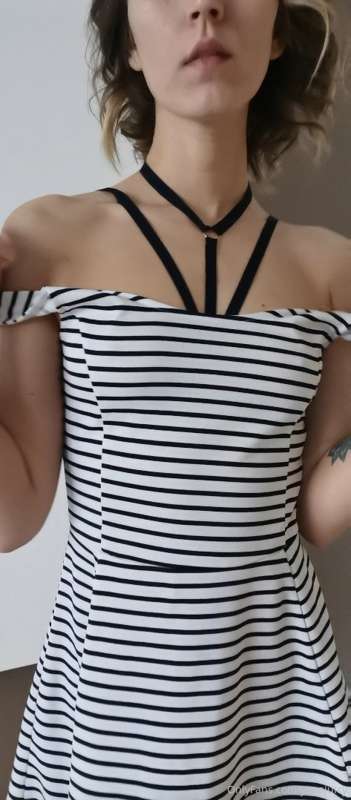 On me now there is a very sexy dress and I am without underw..