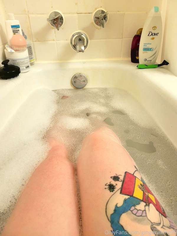 Taking a nice hot bath to relax ☺
