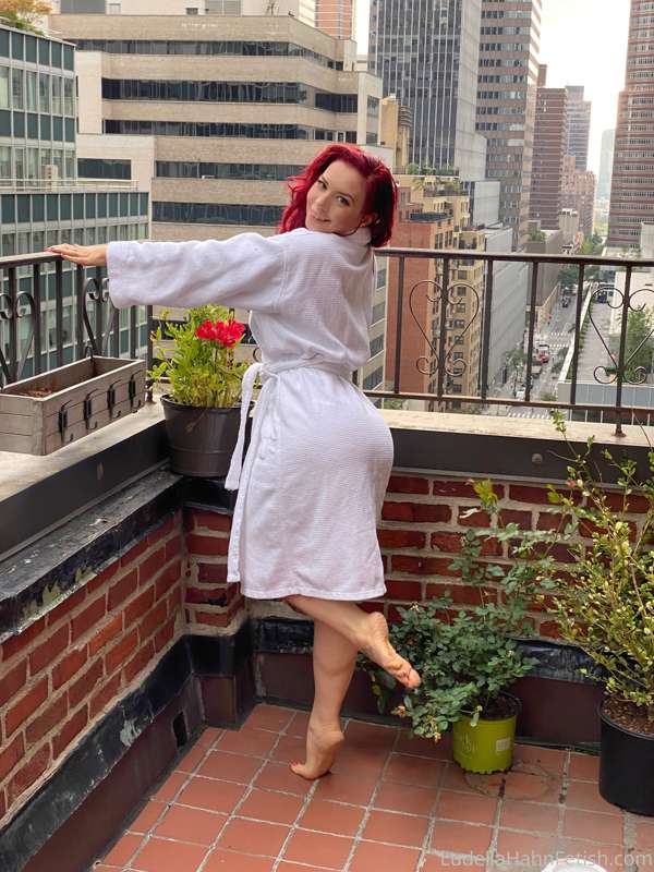 Coffee candids in my robe on a NYC terrace. Unlock for the b.. 2