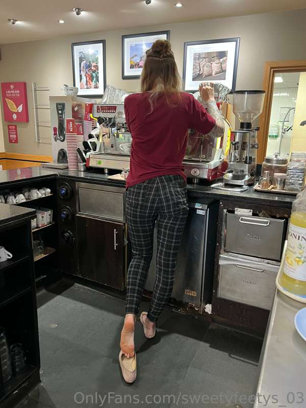Taking sneaky feet pics of your coworker ? That’s naughty … .. 4