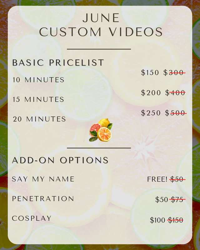 Custom video orders for June are now open - and they're on s..
