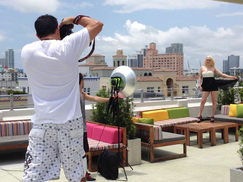 Behind the scenes of a Shoot on a roof top in Miami 5