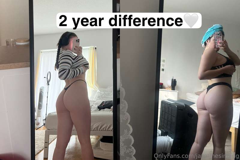 Proud of my glute growth😍🫶🏻 same position and thong but more.. 1