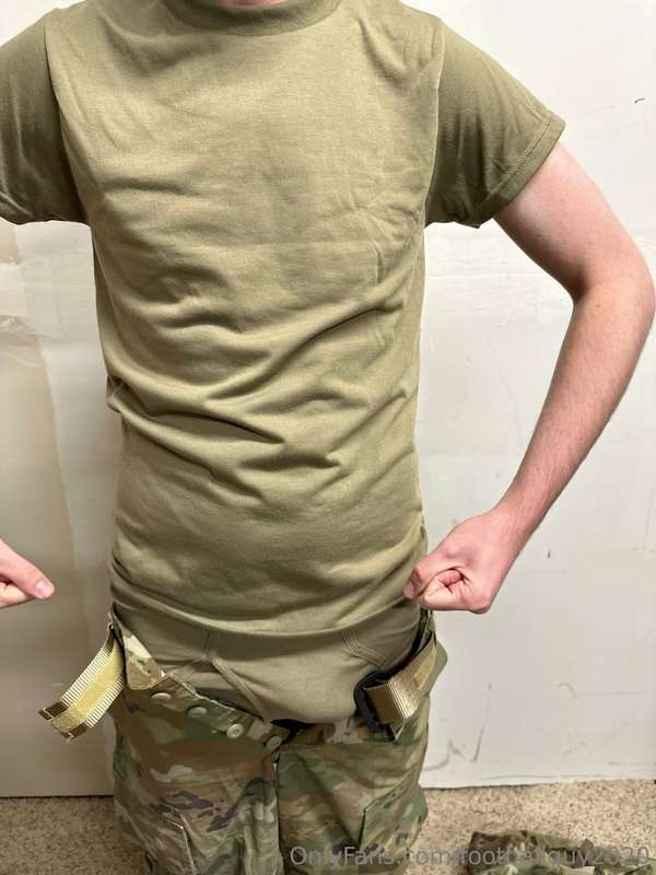 The private doing a little stripping down to his military br.. 25