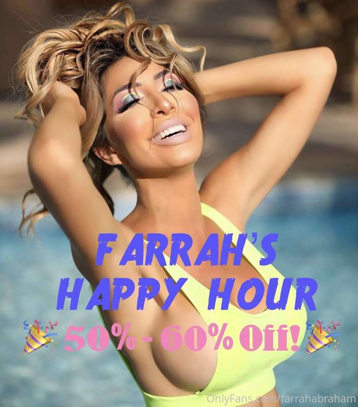 FARRAH FRIDAY HAPPY HOUR 😆 🎉🍹

To help your weekend get off ..