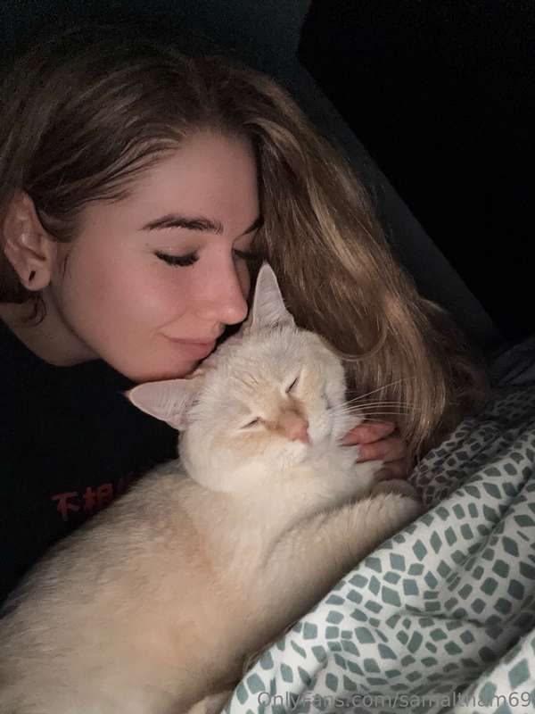 When you cuddle a kitty at night, you can get incredibly war..