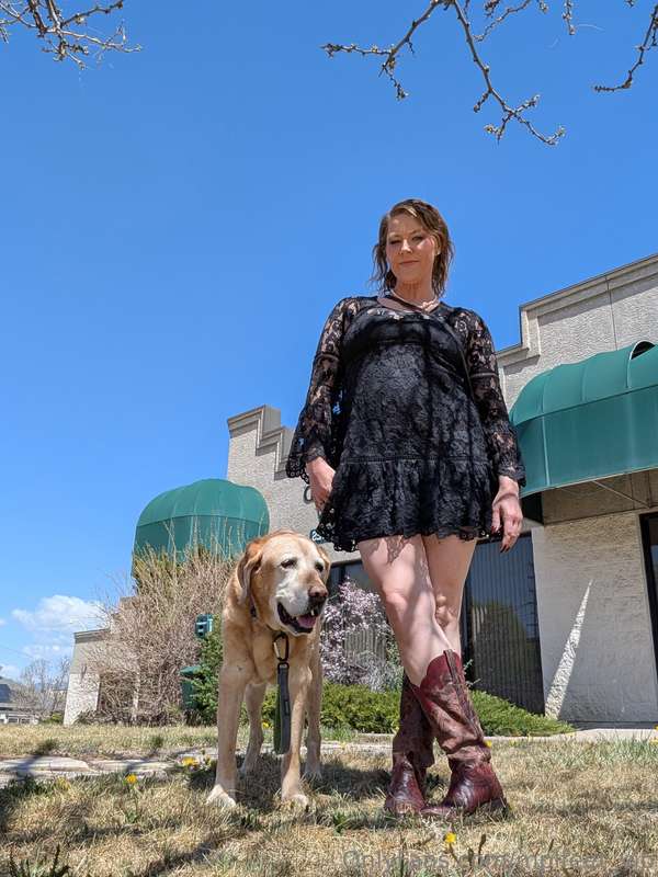 I love getting dressed up! Just a girl her dog and boots!!🥰🐶.. 4