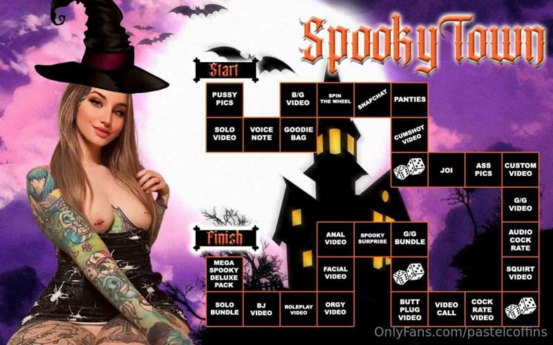 👻 𝐑𝐈𝐃𝐄 𝐀𝐑𝐎𝐔𝐍𝐃 𝐒𝐏𝐎𝐎𝐊𝐘 𝐓𝐎𝐖𝐍 👻

roll the dice to take a ride an.. 1