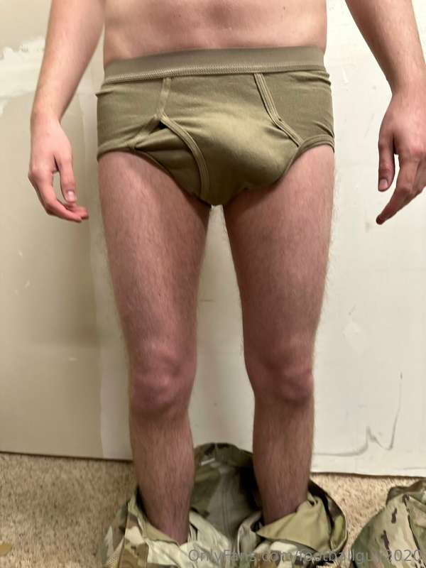 The private doing a little stripping down to his military br.. 5
