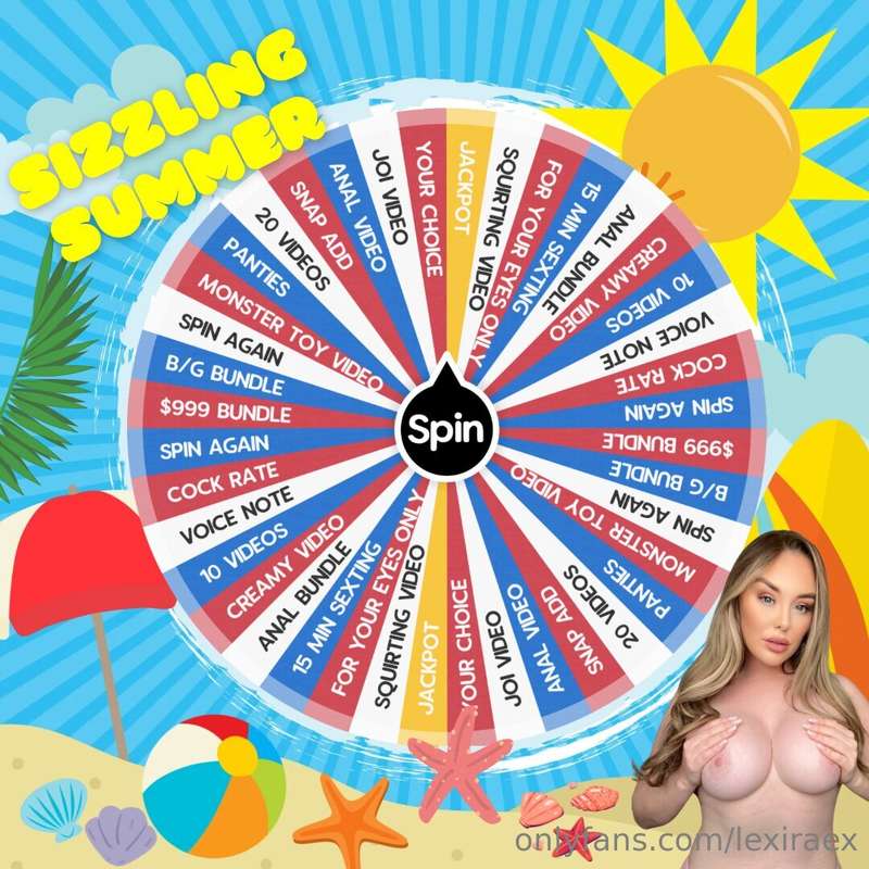 🔥SIZZLING SUMMER IS FINALLY HERE🔥⛱️$10 ONE SPIN ⛱️⛱️ $15 TWO..