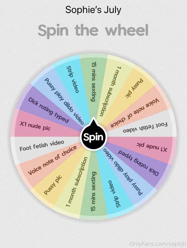 JULY SPIN WHEEL 🎡

The BEST way to win prizes quickly ! 

(D..