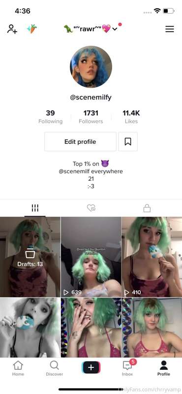 I have two new tiktoks if u wanna follow me <3
