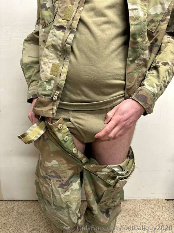 The private doing a little stripping down to his military br.. 16
