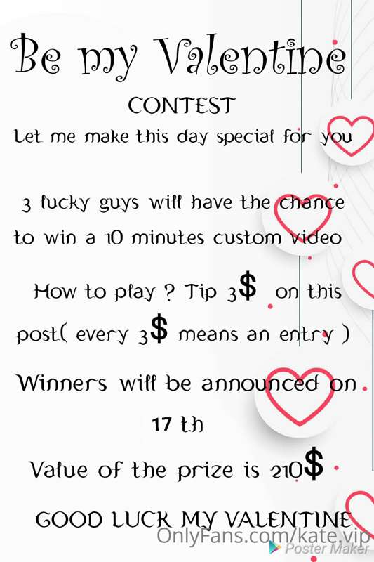 ❗️♥️ CONTEST ALERT♥️❗️Be My Valentine❗️♥️
3 lucky guys will ..