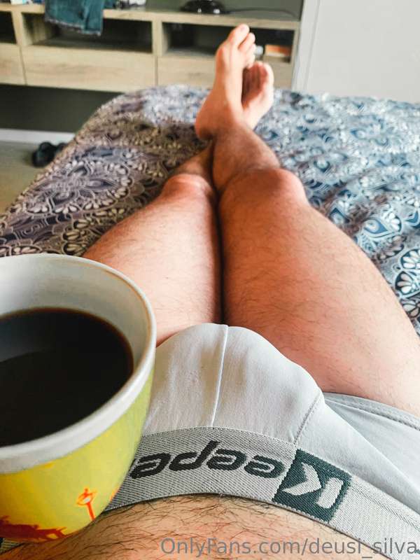Having a hot coffee on cold days wearing only briefs... it’s..