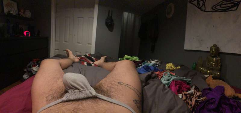 it’s a hang out at home in undies while i train my hole kind..