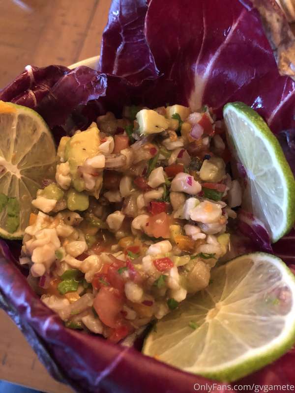 Geoduck ceviche. I just took the picture and ate it (gleeful..