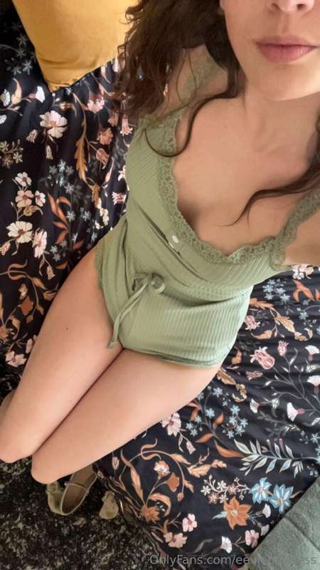 Feeling soft, cute, and just a little bit naughty in green… ..