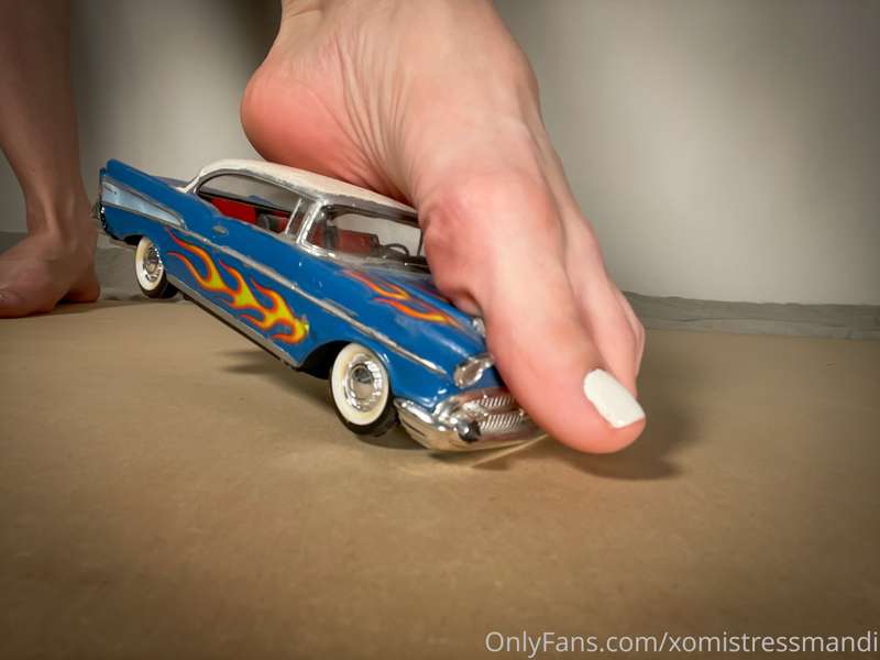 I got to crush a tiny little car with my feet for a custom v.. 3