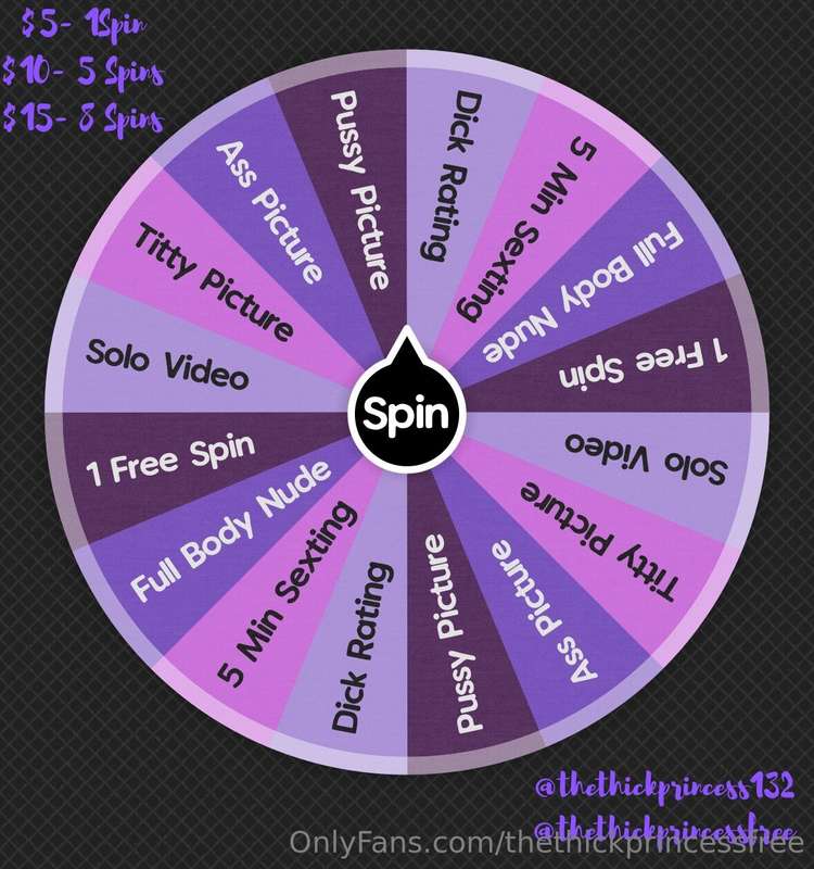 💜 PURPLE SPIN WHEEL 💜💰 Tip this post 💰😈 Re-Spins are $3 😈🟣 R..