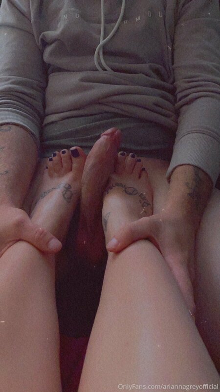 My soles fit just right around his cock 5