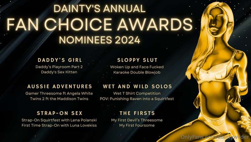 My Annual Dainty Fan Choice Awards are BACK! 🏆 Starting tomo..