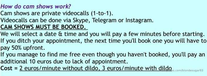💖 General price list  💖 Cam show info (English) 💖 Cam show i.. 2