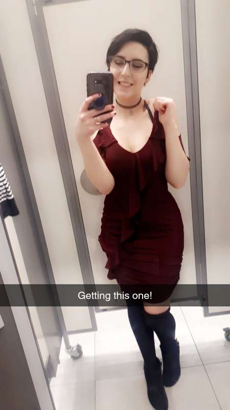 Went dress shopping for an upcoming wedding this weekend! Go..