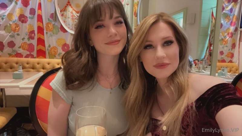 my sis and i at brunch, look how short my hair was 🥹