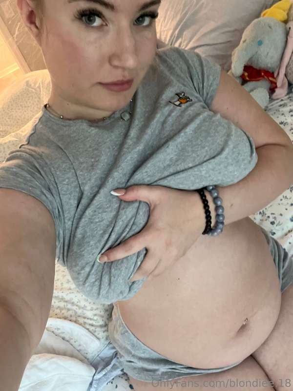 Belly is filled with a chugged pint of ice cream, ready for .. 4