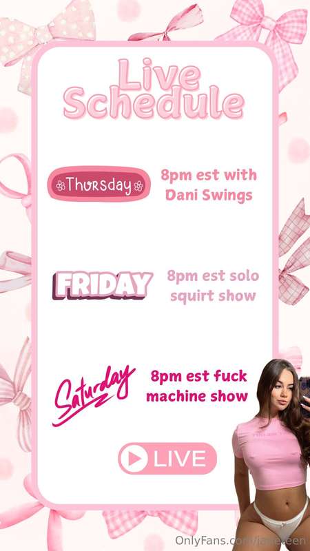 Here’s my upcoming live schedule! So excited to see who will..