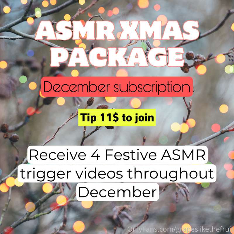 I sent out the first ASMR Xmas video last night, we tried so.. 2