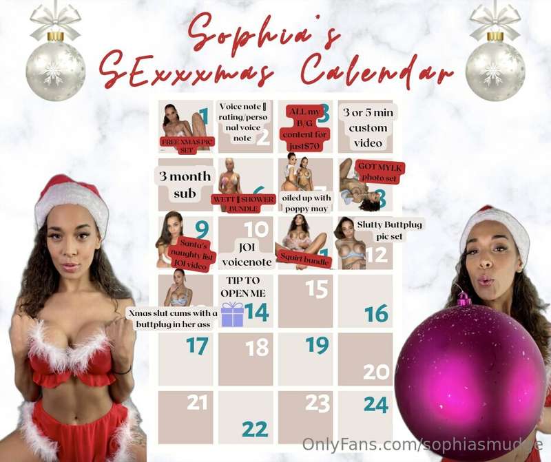 💋🎁🎄 **SOPHIA'S SEXXXMAS CALENDAR DAY 14**🎄🎁💋  Only 11 days u..