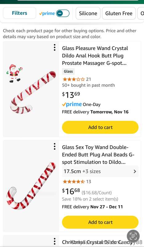 So… guys my wife asked to peg me with a candy cane toy in a ..