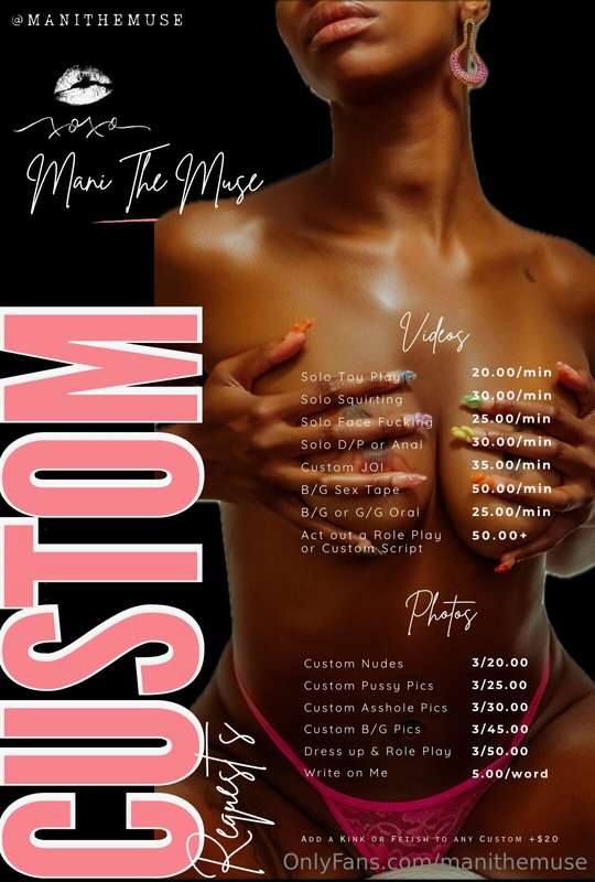 TIP MENU! Please read & DM me if you have questions! All CUS.. 4