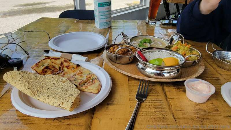A beautiful girl, a great meal, and a chai tea, what more co..