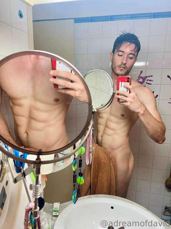 I'm all sweaty from my workout... wanna shower together? 😏