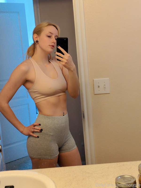 Shy girl flexes at you ;) 8