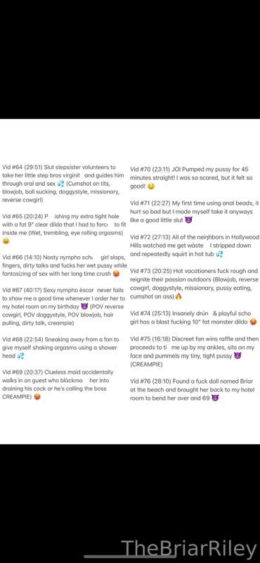 ***💦 VIDEO MENU 💦*** **Videos 1-128** Swipe to the end for v.. 19