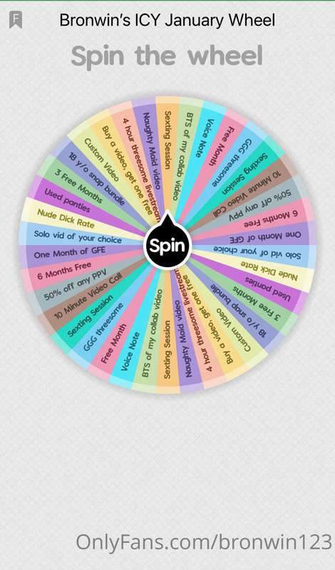 ❄️☃️ICY JANUARY SPIN-2-WIN❄️☃️

$10 for 1 spin
$15 for 2 spi..