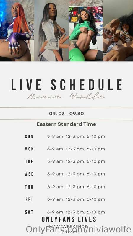 September Live Schedule 🤍

I'm going live on ALL my platform..