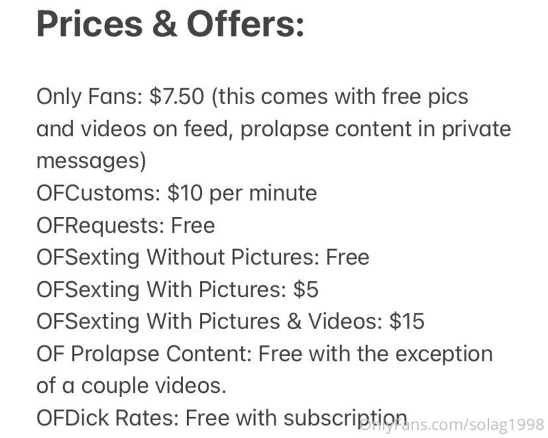 I’ve been asked things a lot about my prices and stuff. Here..