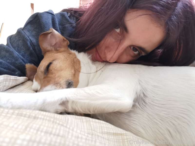 I'm also doggositting today... And this cute bag of fur is h.. 3