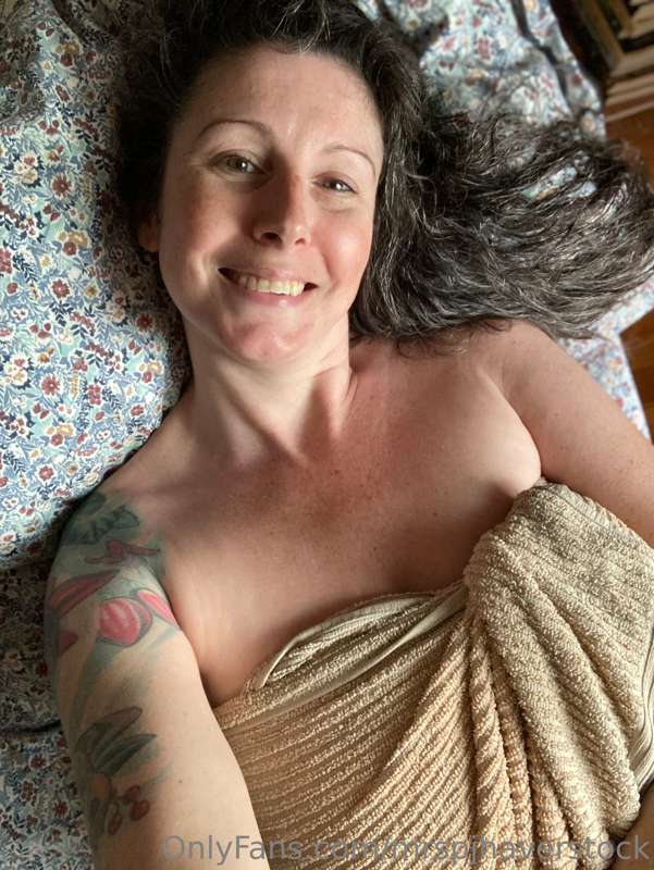 Shower fresh!  I’m still not feeling well, but I have a fami..