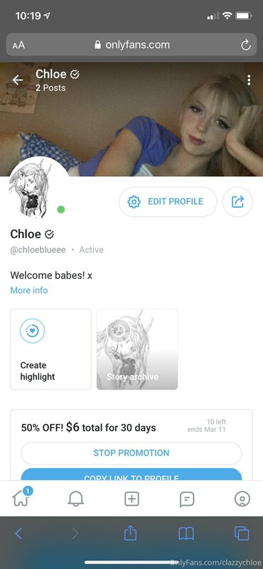 https://onlyfans.com/chloeblueee

Made a second account with..