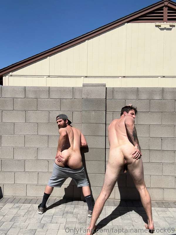 Getting some naked yard work done with @uncutkingaz 3