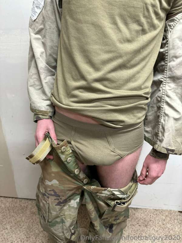 The private doing a little stripping down to his military br.. 25