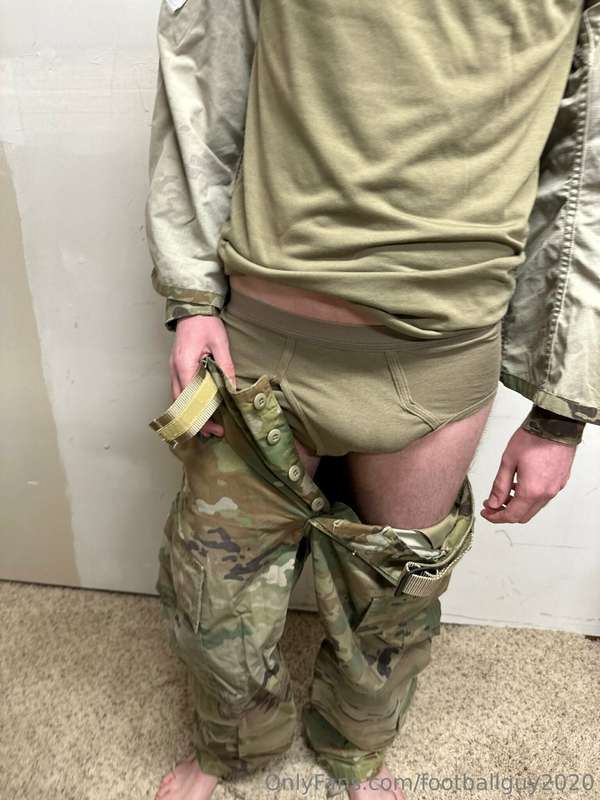 The private doing a little stripping down to his military br.. 7
