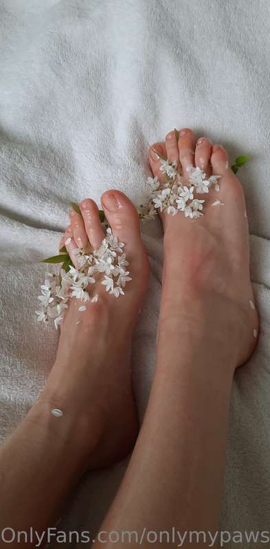 Legs with sweet-smelling white flowers. 👣🌸 1