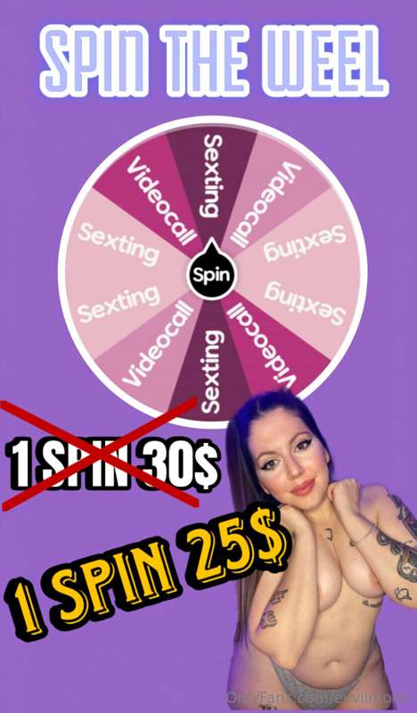 🔥🔥🔥💦𝑶𝑵𝑳𝒀 𝑻𝑶𝑫𝑨𝒀 1 𝒔𝒑𝒊𝒏 💦25$!!!! 🔥🔥🔥

2 SPINS 40 😱😱❌❌❌

🤘🏼🤘🏼on..
